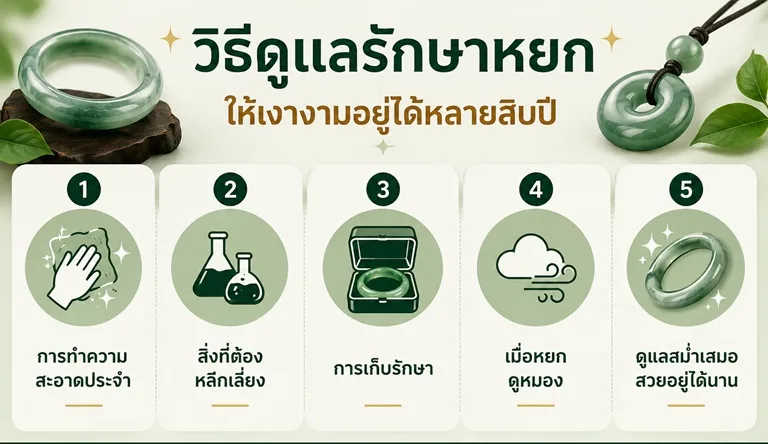 วิธีดูแลรักษาหยกให้เงางามอยู่ได้หลายสิบปี