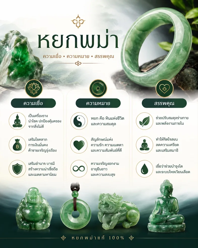 หยกพม่า คืออะไร? รวมความเชื่อ ความหมาย สรรพคุณ และวิธีเลือกหยกพม่าแท้